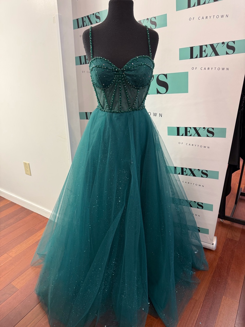 Morilee Sheer Jewel Beaded A-Line Prom Dress